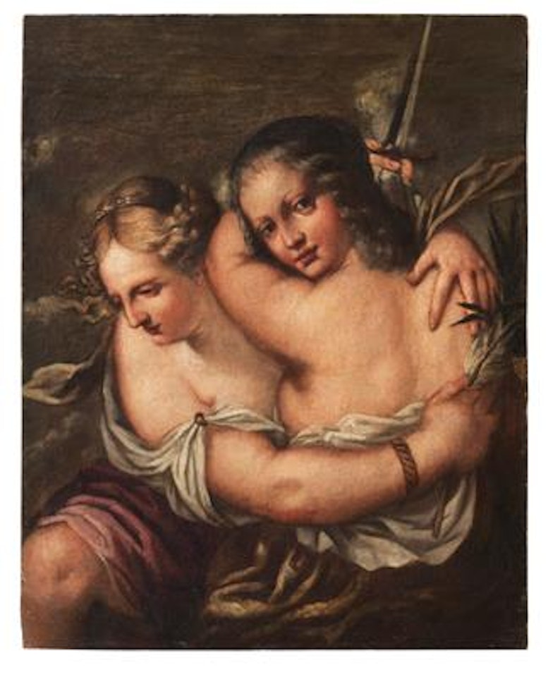 Justice embracing Peace by Venetian School