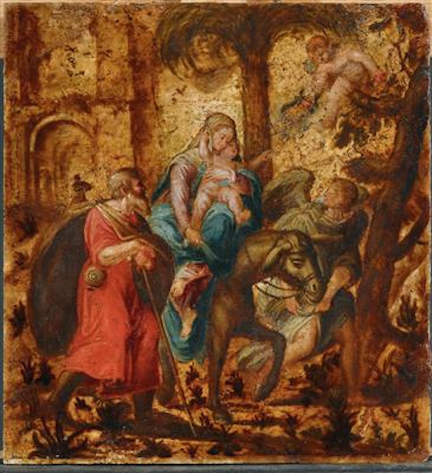 The Rest on the Flight into Egypt by Roman School