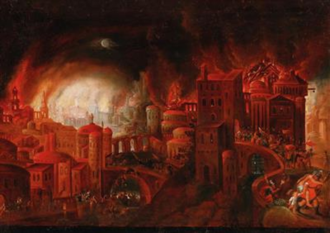 The Fall of Troy by Flemish School