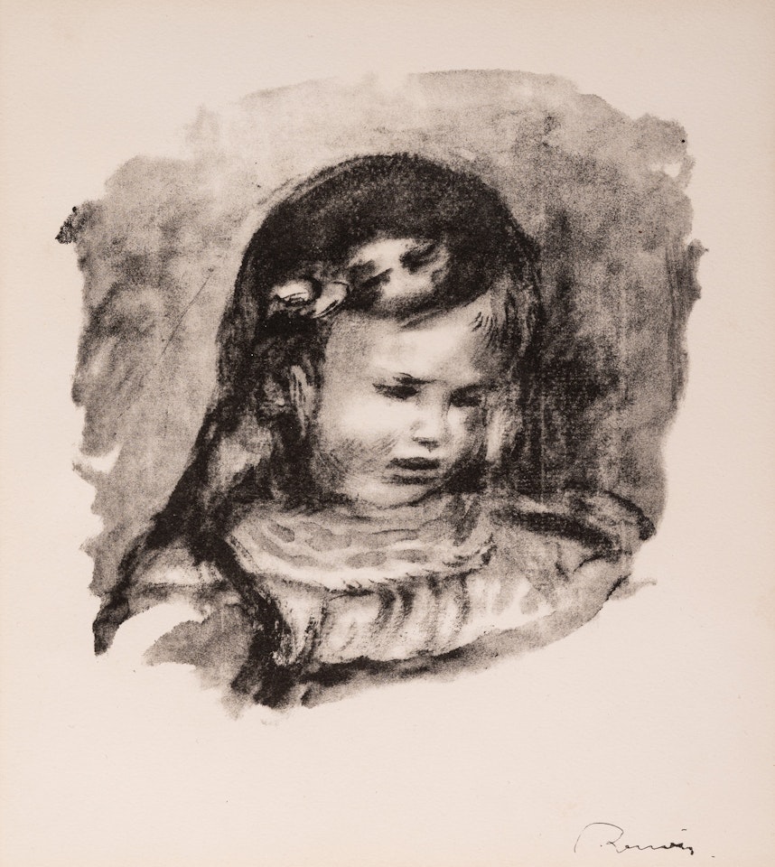 Claude Renoir, La Tête Baisée (from L"Album des Douze Lithographies Originales de Pierre-Auguste Renoir) by Pierre-Auguste Renoir
