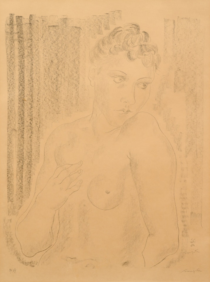 Femme nue a mi-corps by Leonard Tsuguharu Foujita