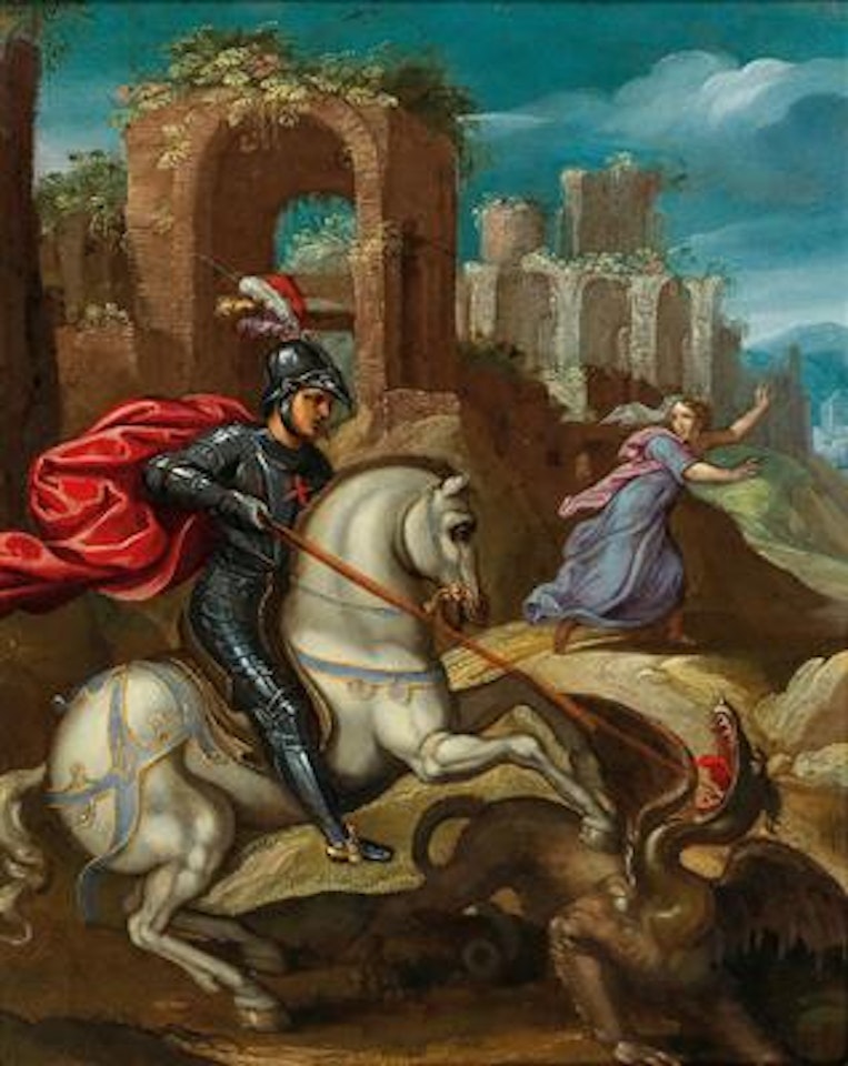 Saint George and the Dragon by Roman School