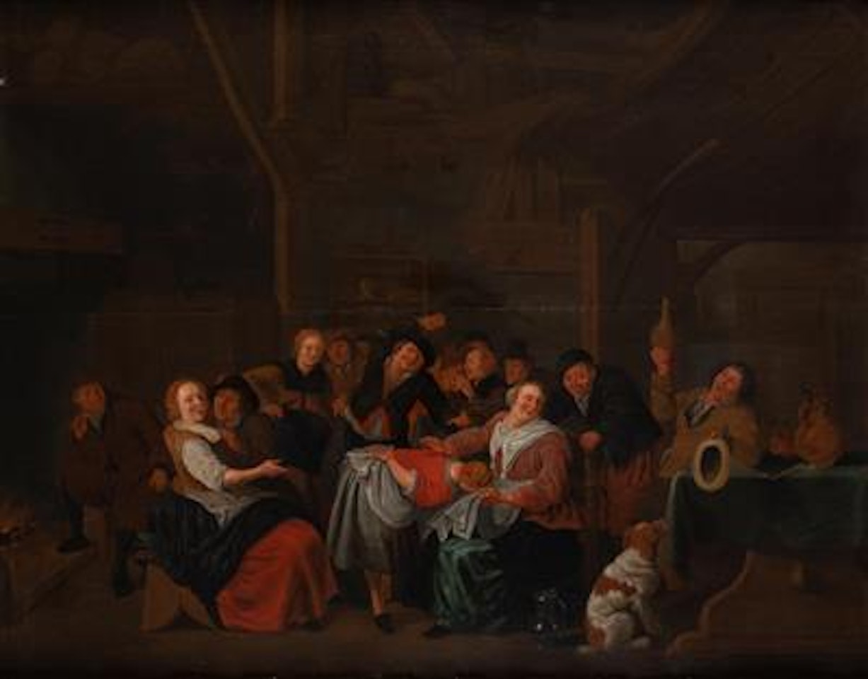 Peasants playing Handjeklap in an interior by Jan Miense Molenaer