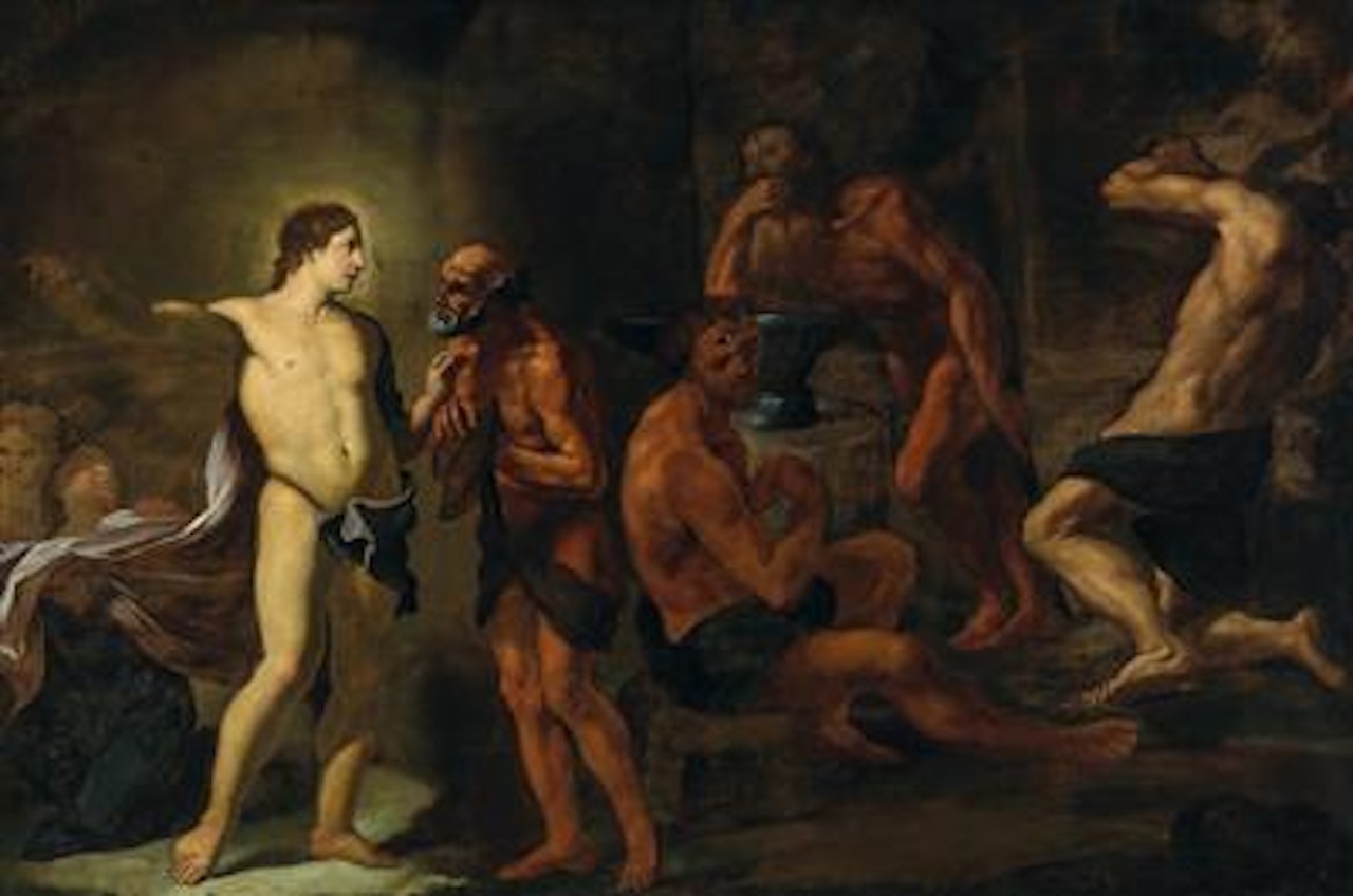 Apollo in the forge of Vulcan by Roman School