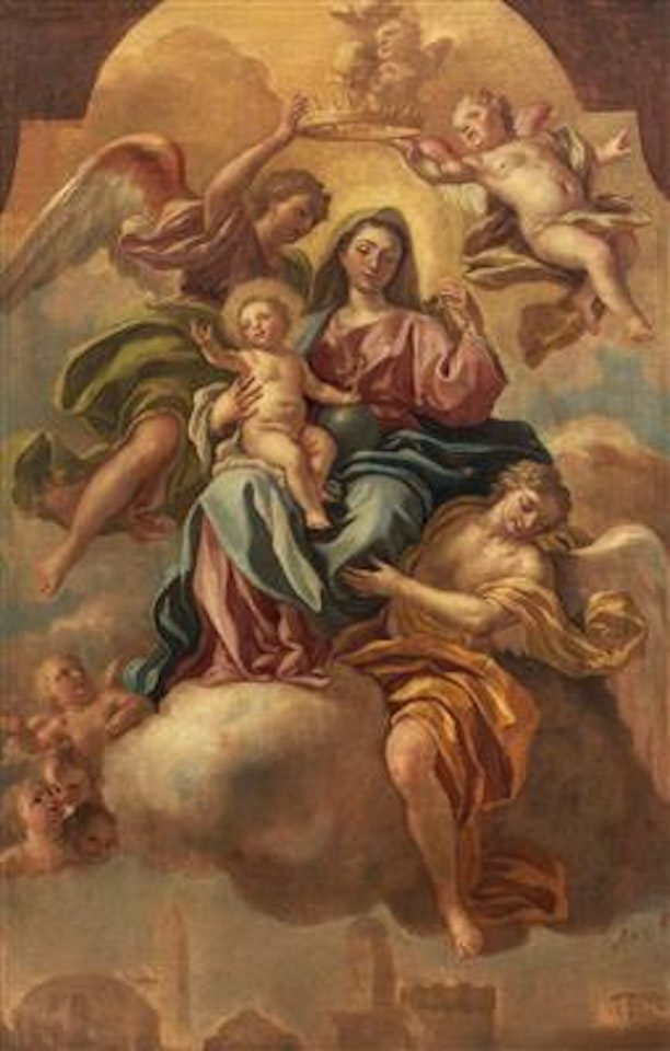 Madonna and Child in glory by Neapolitan School