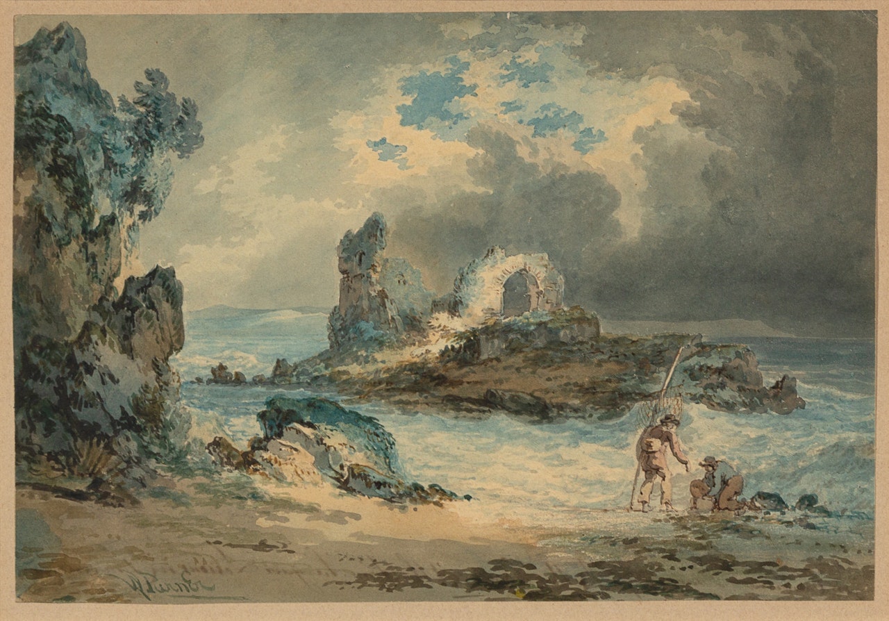 Fishermen with Their Nets off a Sandy Bank by Joseph Mallord William Turner