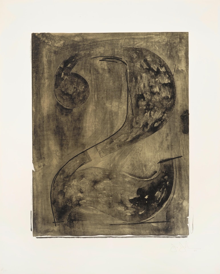 Figure 2, from Black Numeral Series (ULAE 46; Gemini 89) by Jasper Johns