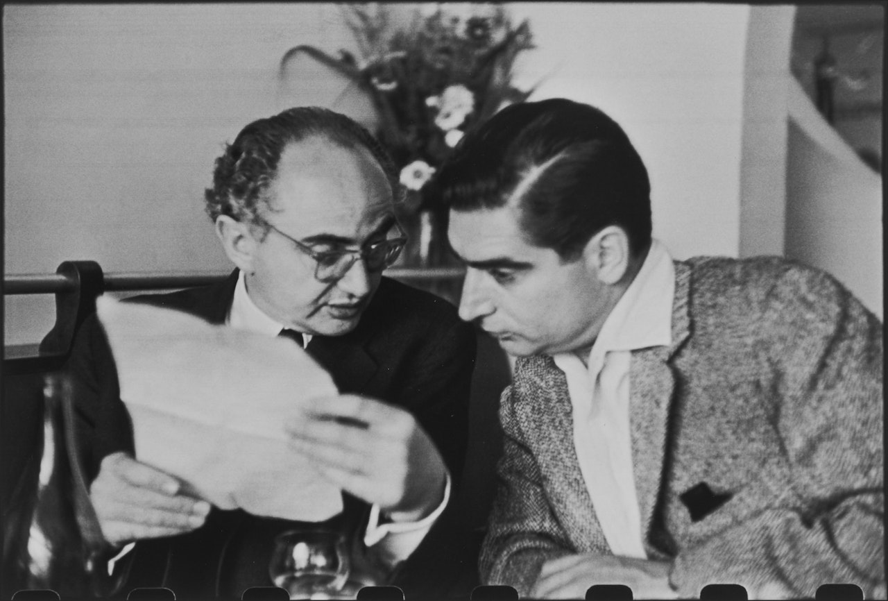 David "Chim" Seymour and Robert Capa by Henri Cartier-Bresson
