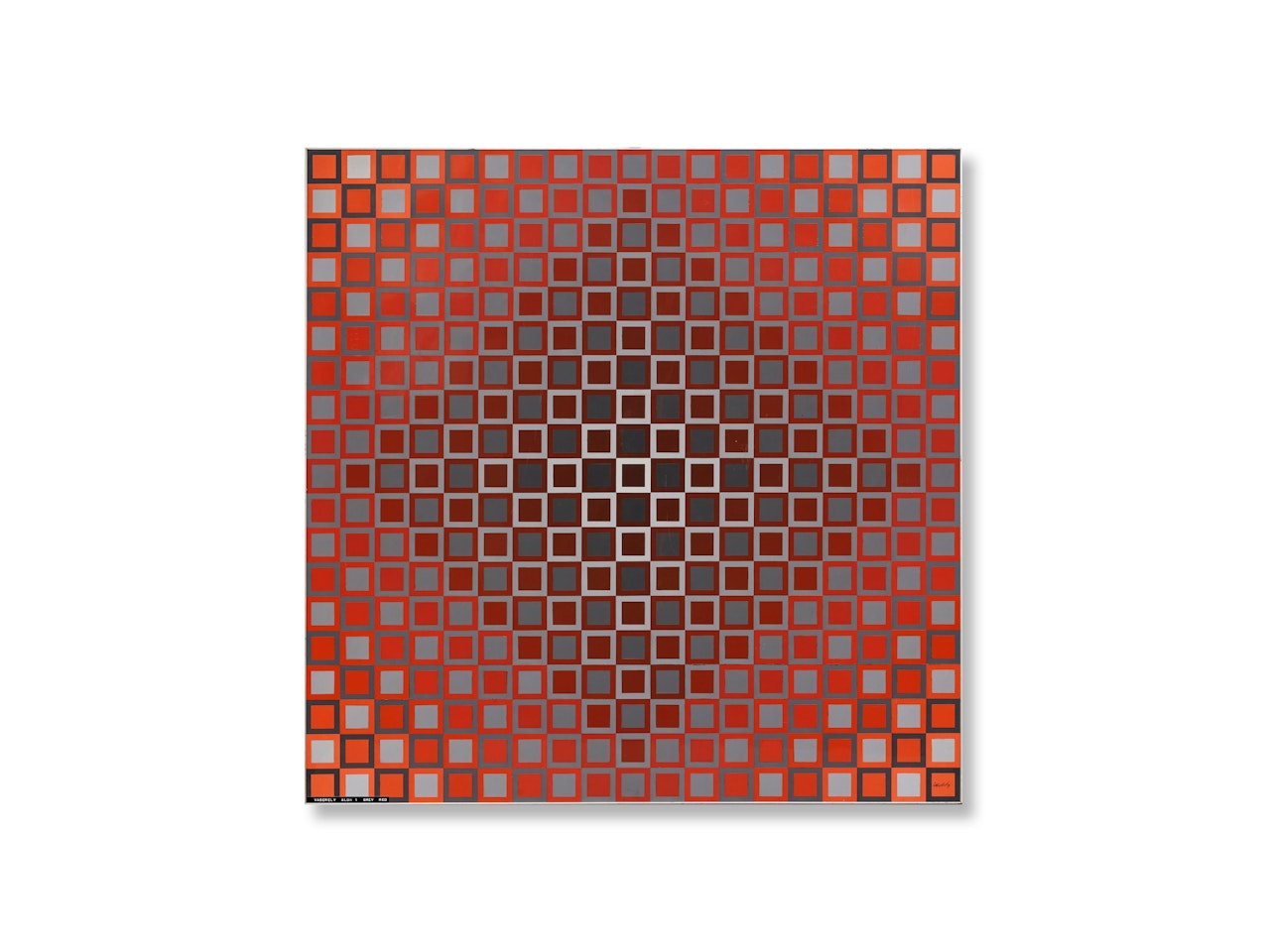 Alom-I Grey/Red by Victor Vasarely