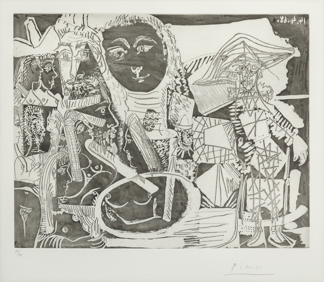 Arlequin et Personnages Divers, from 347 Series by Pablo Picasso