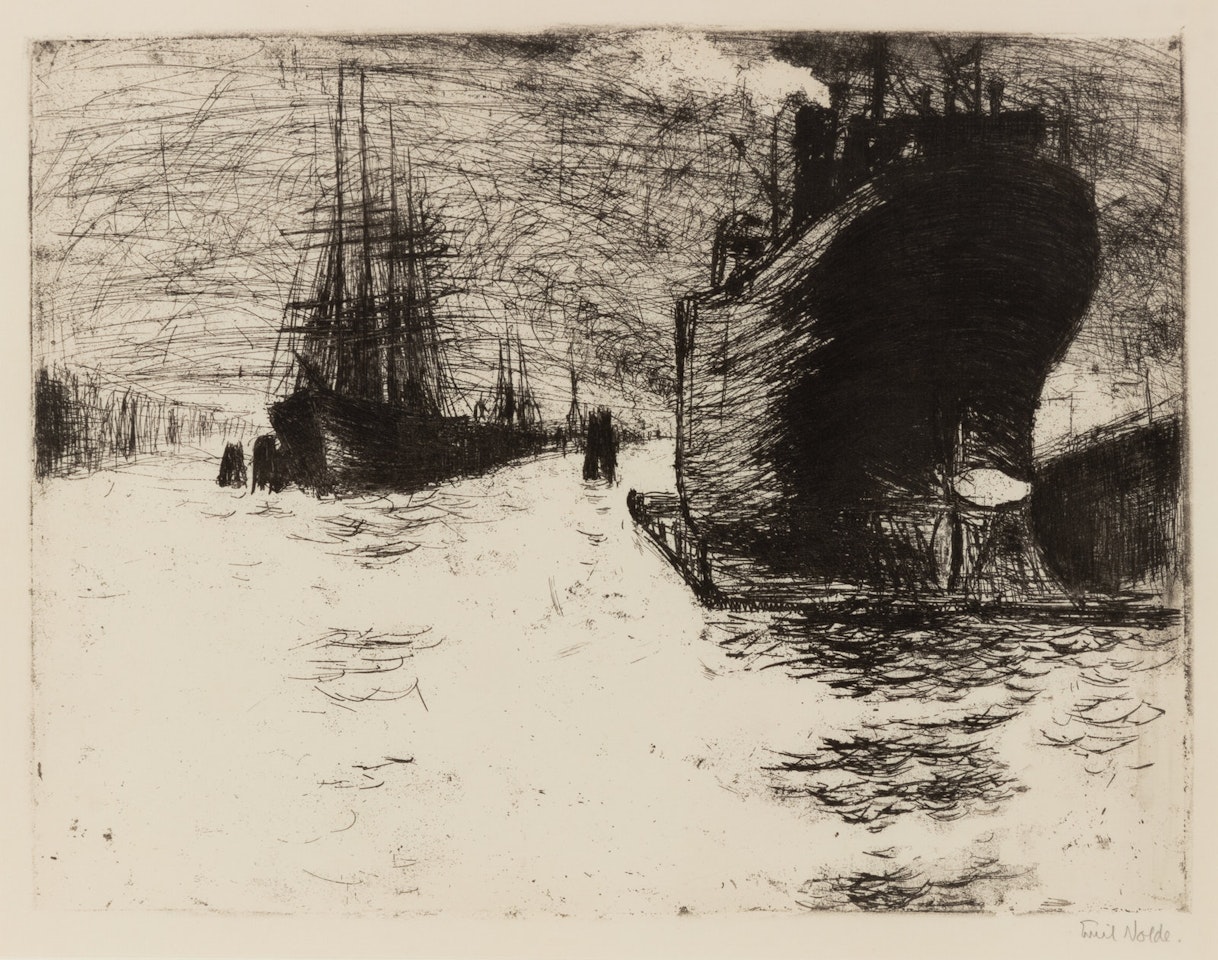 Hamburg, Reiherstiegdock (Hamburg Dry Dock) by Emil Nolde