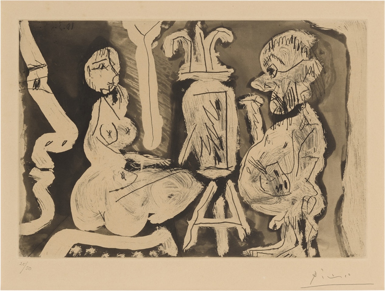 Peintre et son modèle avec un spectateur (Bloch 1209; Baer 1191) by Pablo Picasso