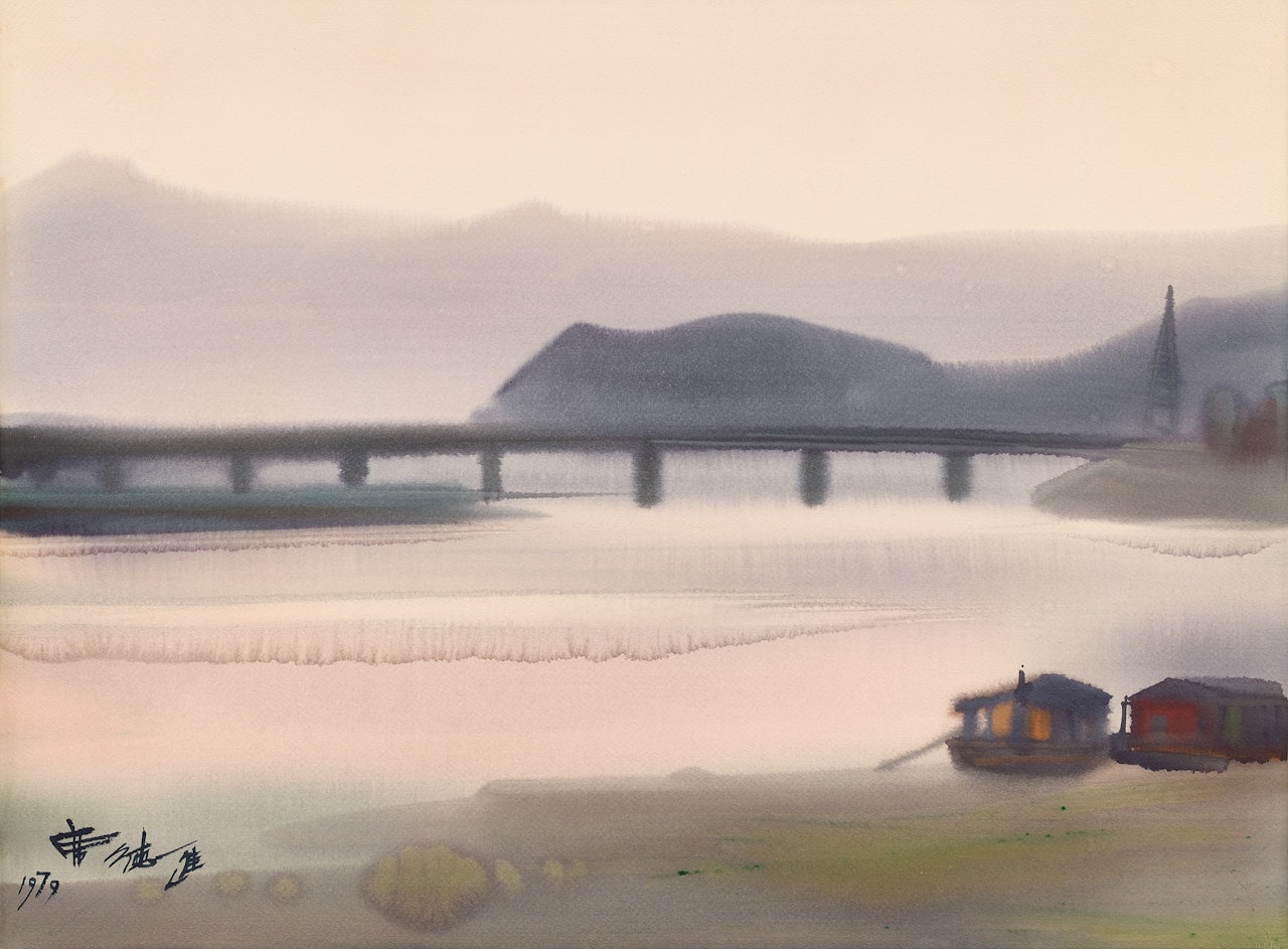 Riverside of Tamshui by Xi Dejin