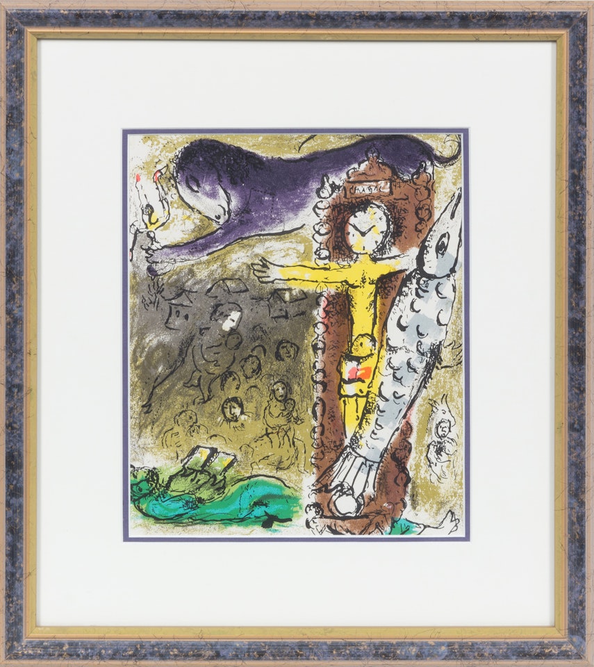 Le Christ l"horloge from the book Chagall by Jacques Lassaigne by Marc Chagall