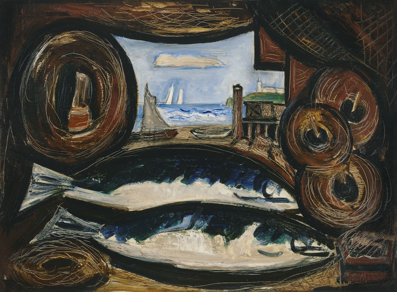 New England Sea View—Fish House by Marsden Hartley