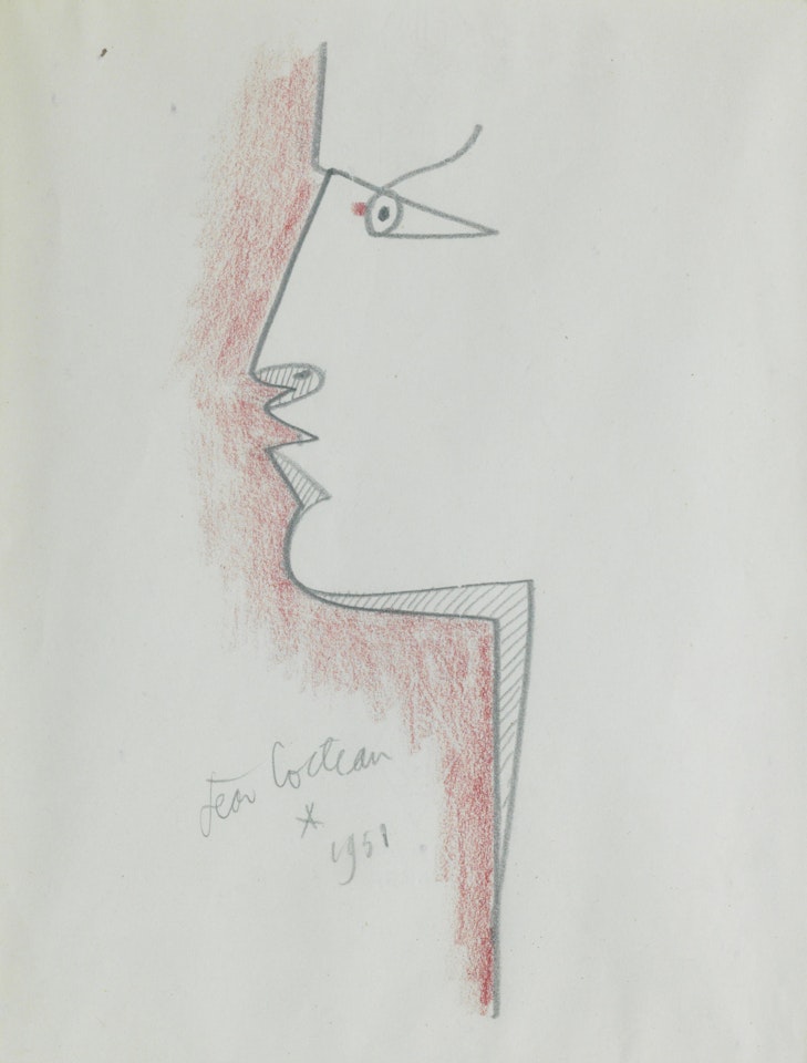 Profile of a head by Jean Cocteau