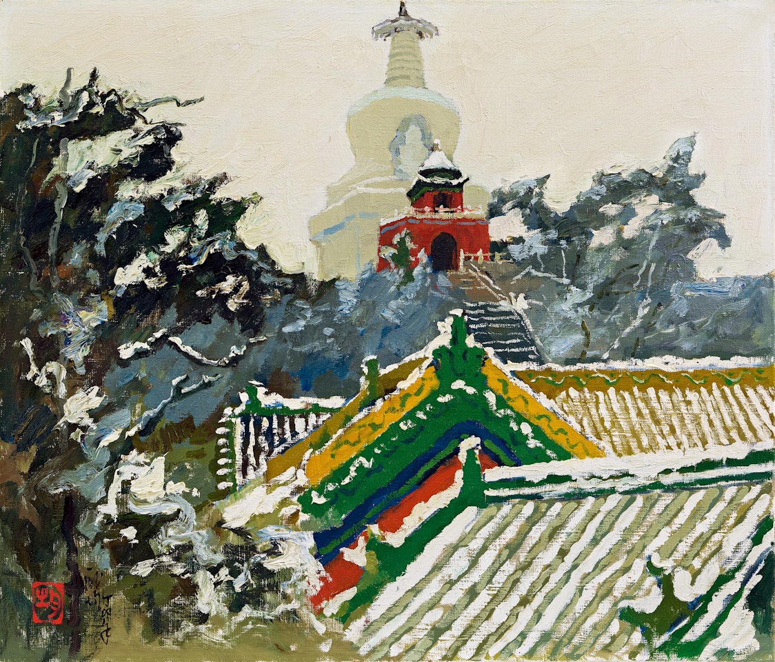 Snow on Ancient Pagoda by Pang Jiun