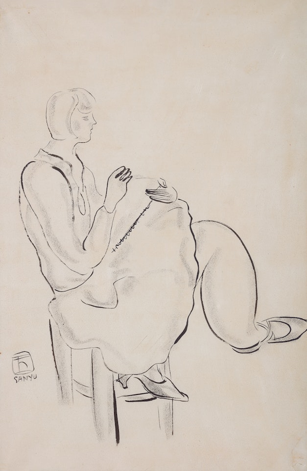 Lady Sketching by Sanyu