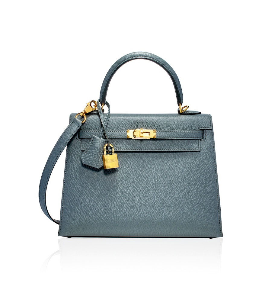 Sold at Auction: Hermes Vert Amande Epsom Leather Kelly Sellier 25