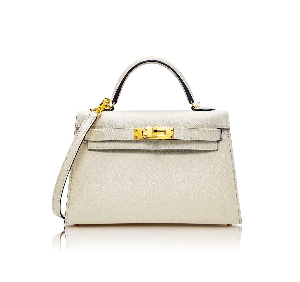 A CRAIE EPSOM LEATHER MINI KELLY II WITH GOLD HARDWARE, Hermes