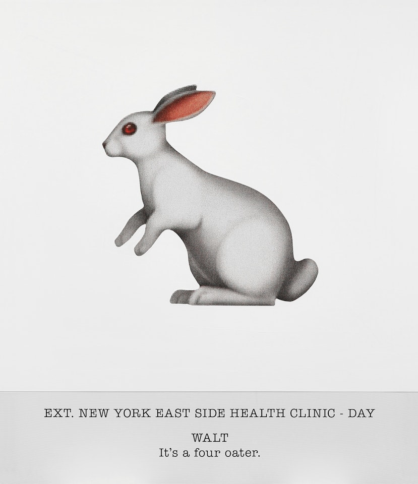 EXT. NEW YORK EAST SIDE HEALTH CLINIC - DAY WALT It's a four oater  by John Baldessari