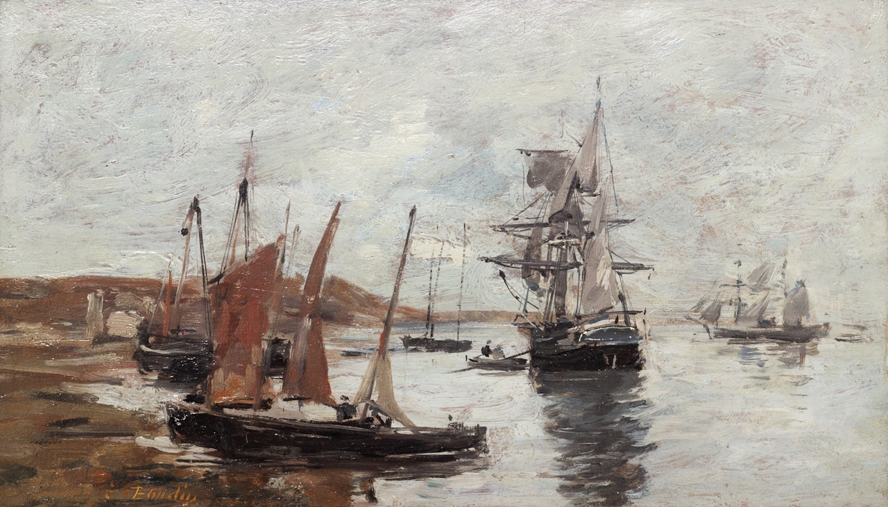 Camaret, Bateaux dans la rade by Eugène Boudin