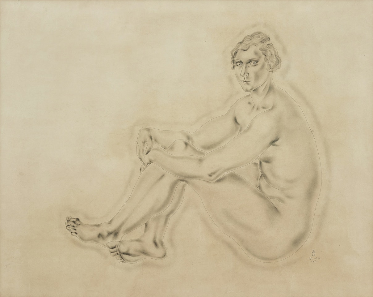 Nu assis by Leonard Tsuguharu Foujita