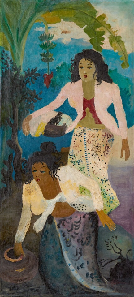 Two women after washing by Hendra Gunawan