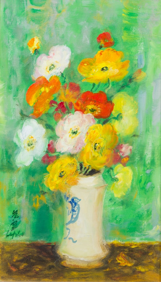 Cocquelicots sur un fond vert by Le Pho