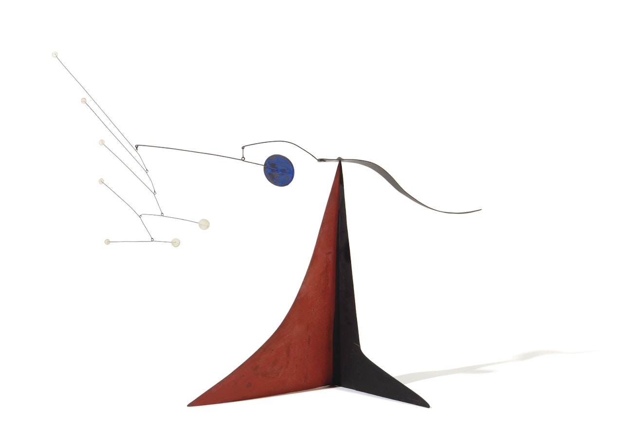 The Long Brass Tail on Black and Red by Alexander Calder