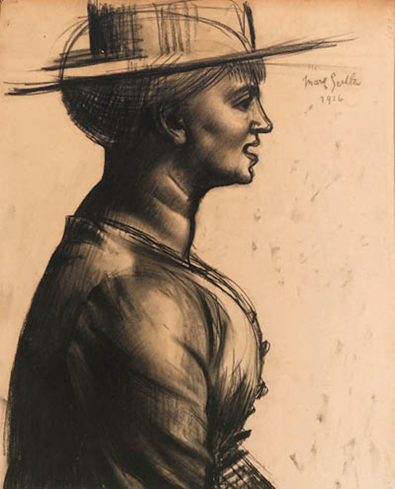 The straw hat, study for Merry-go-Round by Mark Gertler