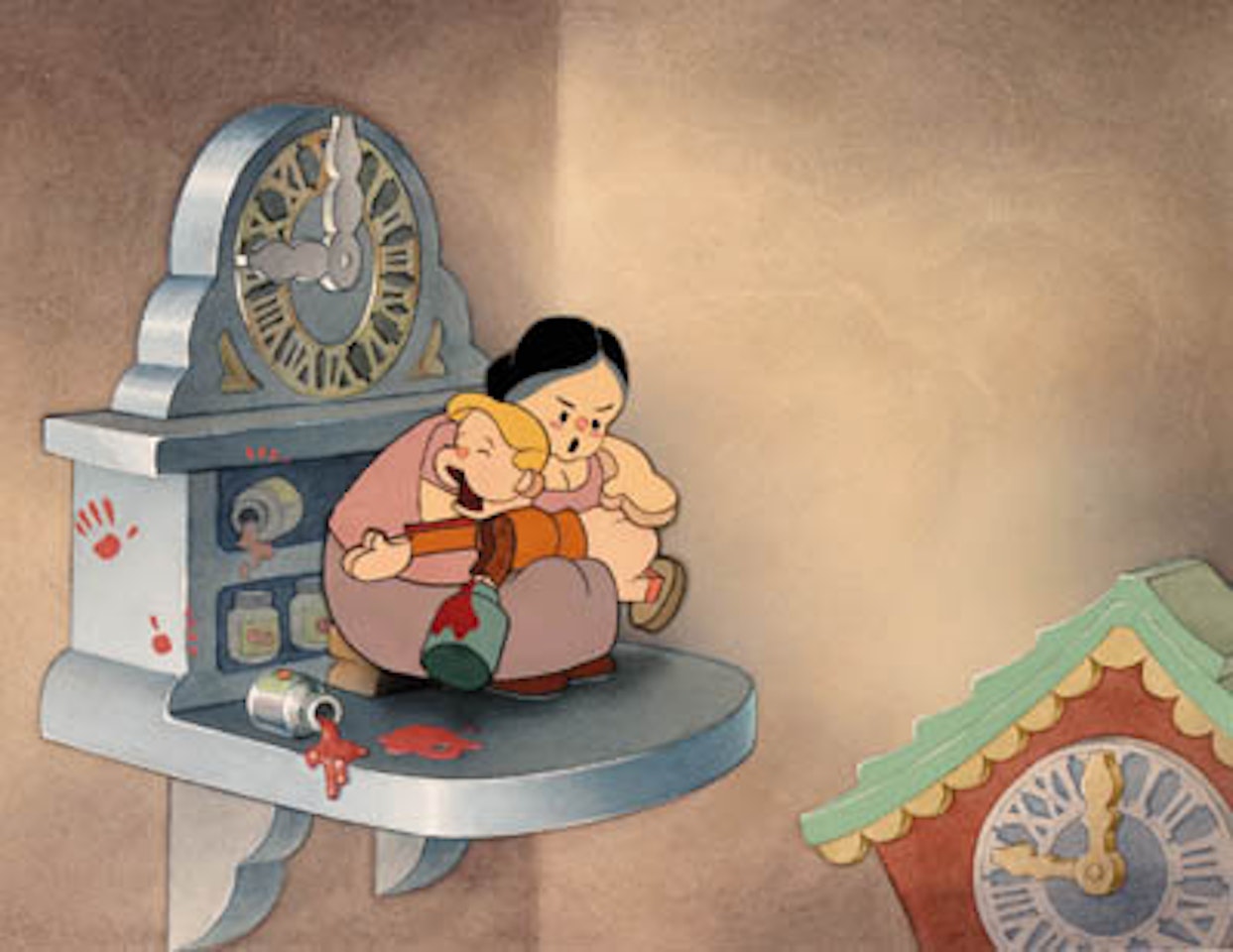 Pinocchio, Mother and child wallclock by Walt Disney Studios