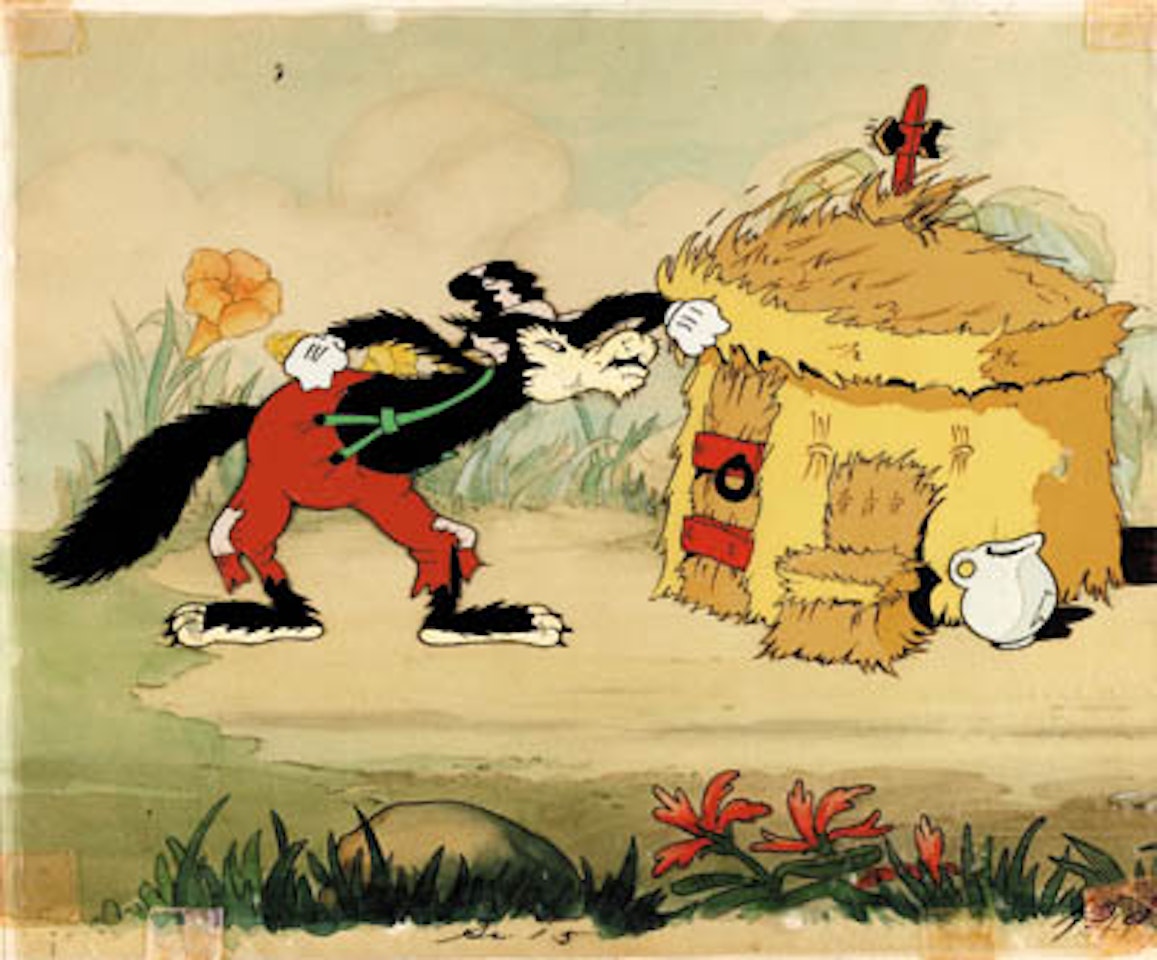 Three little pigs - Big bad wolf tries to blow house down by Walt Disney Studios