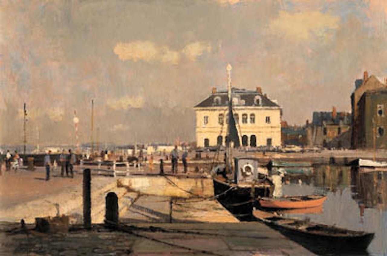 The Harbour Steps, Honfleur by Edward Seago