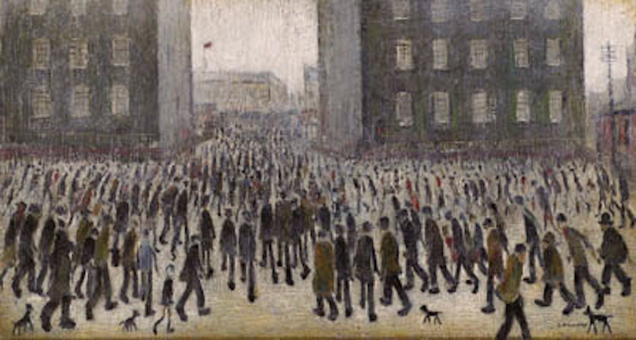 Going to the match by Laurence Stephen Lowry