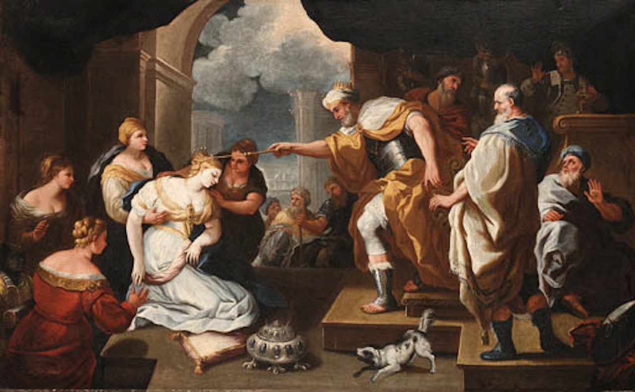 Esther befor Ahasuerus by Circle of Luca Giordano