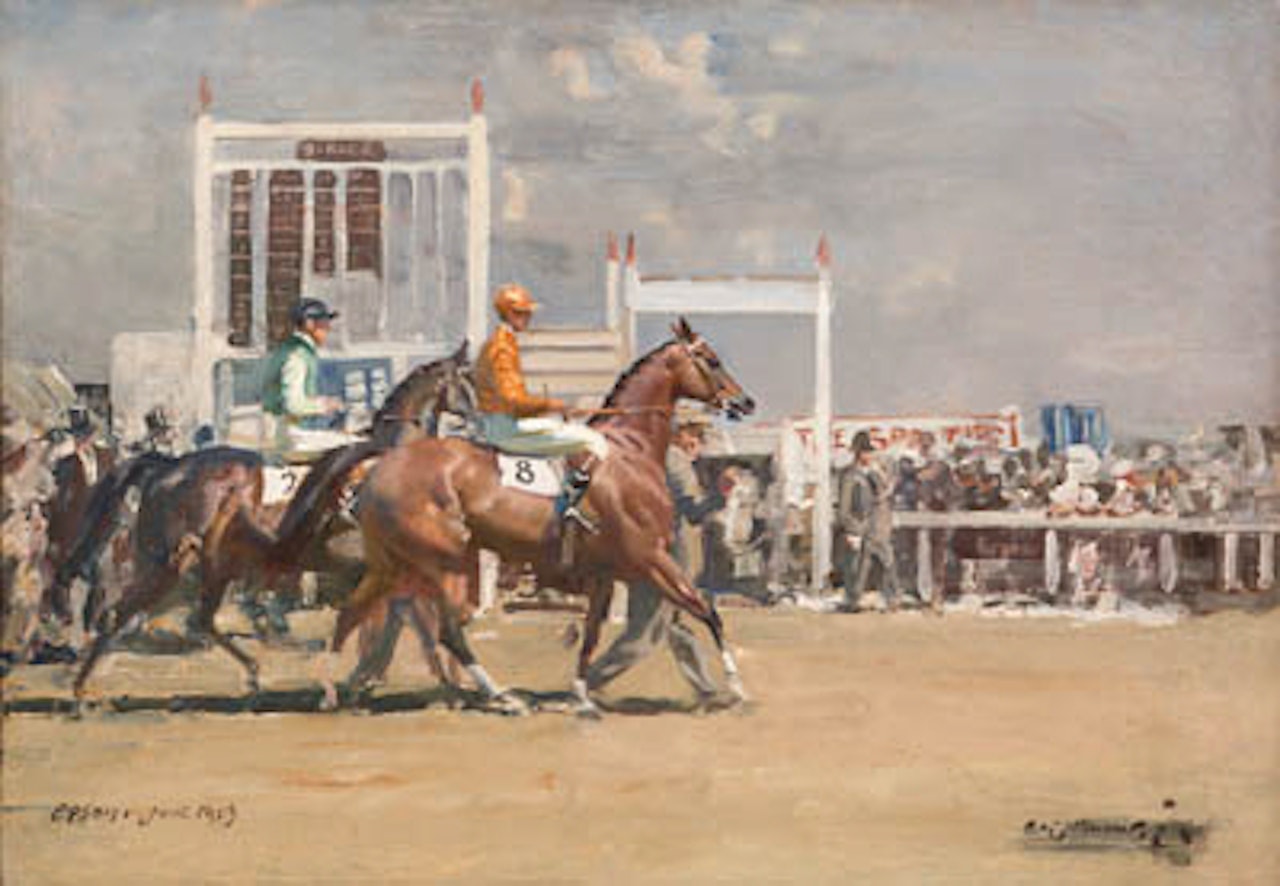 Going out at Epsom by Alfred James Munnings