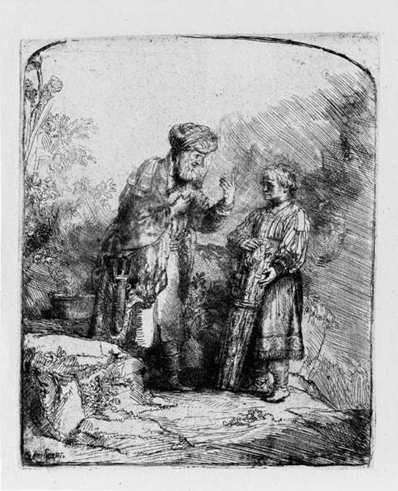 Abraham and Isaac by Attributed to Rembrandt Harmensz van Rijn