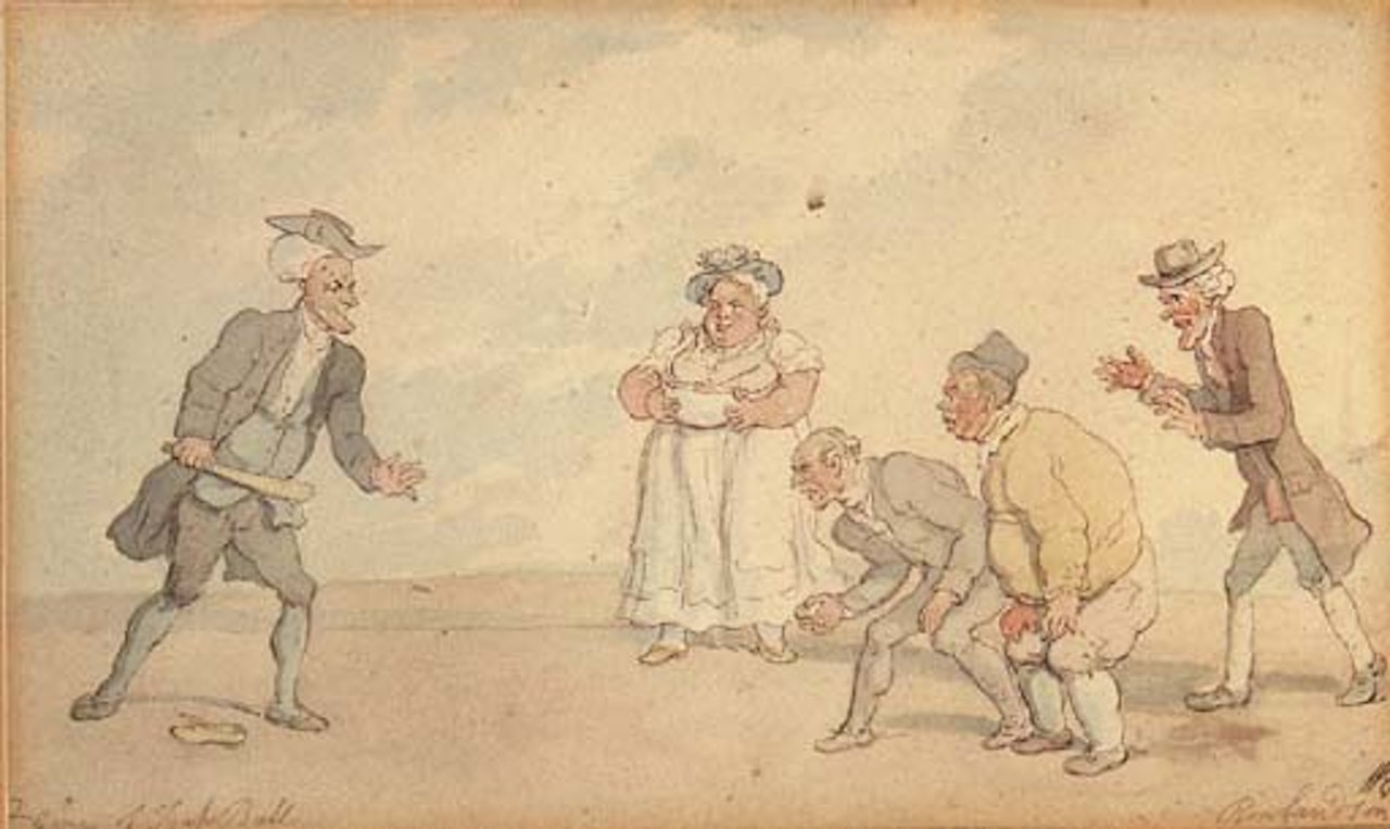 Game of trap ball by Thomas Rowlandson