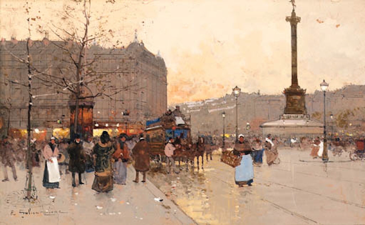 Place de la Concorde by Eugene Galien-Laloue