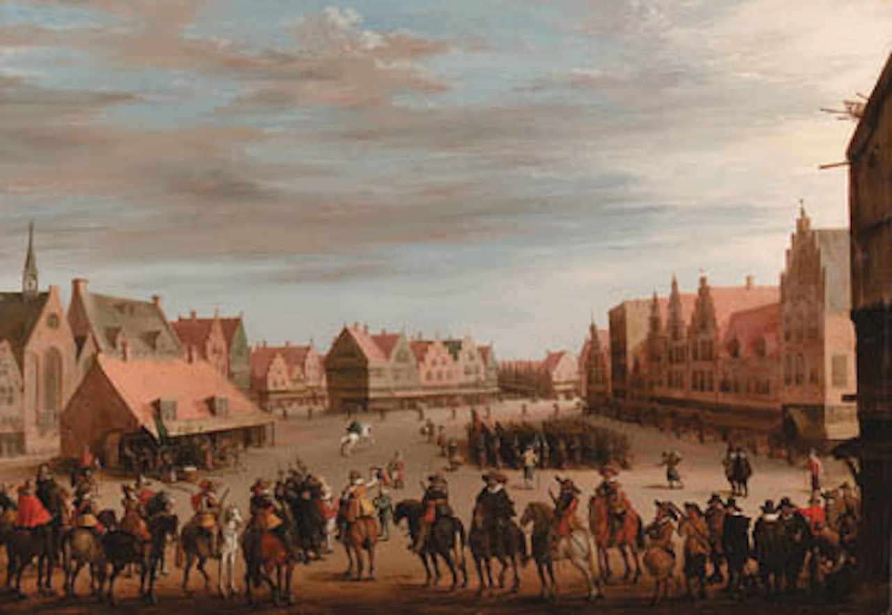 Disbanding of waardgelders by Prince Maurits of Nassau, Utrecht by Joost Cornelisz Droochsloot