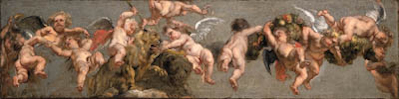 Procession of genii, putti and children with bear and lion by Peter Paul Rubens