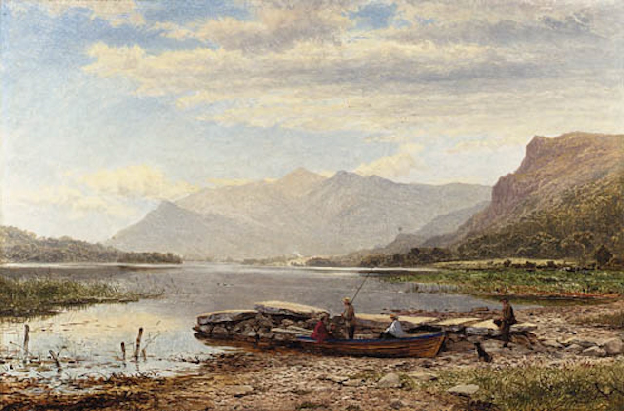 Derwentwater from Ladore, morning with Skiddaw in distance by Benjamin Williams Leader