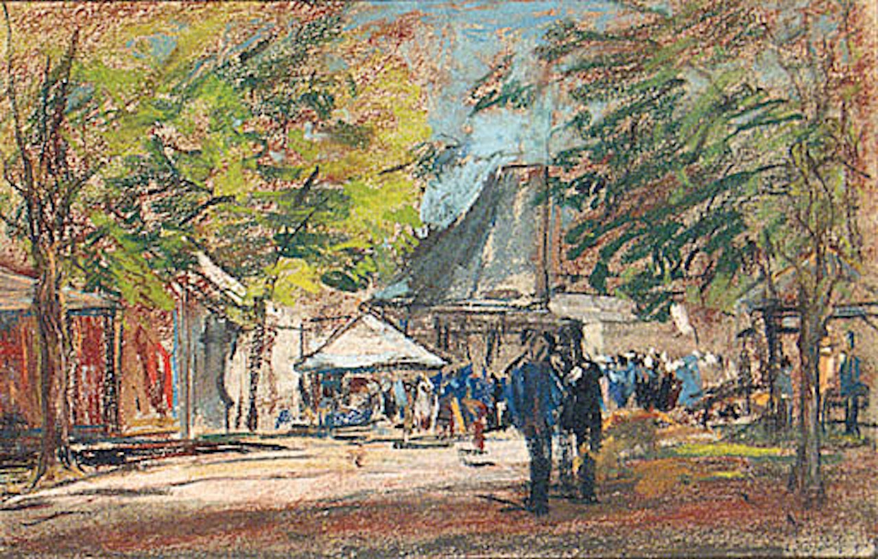 Un marche normand by Eugène Boudin