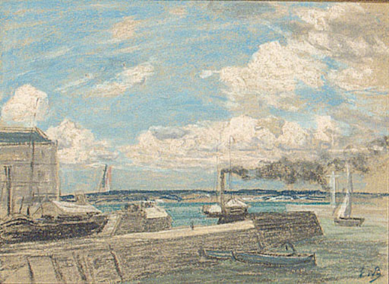 Honfleur, la sortie du port by Eugène Boudin