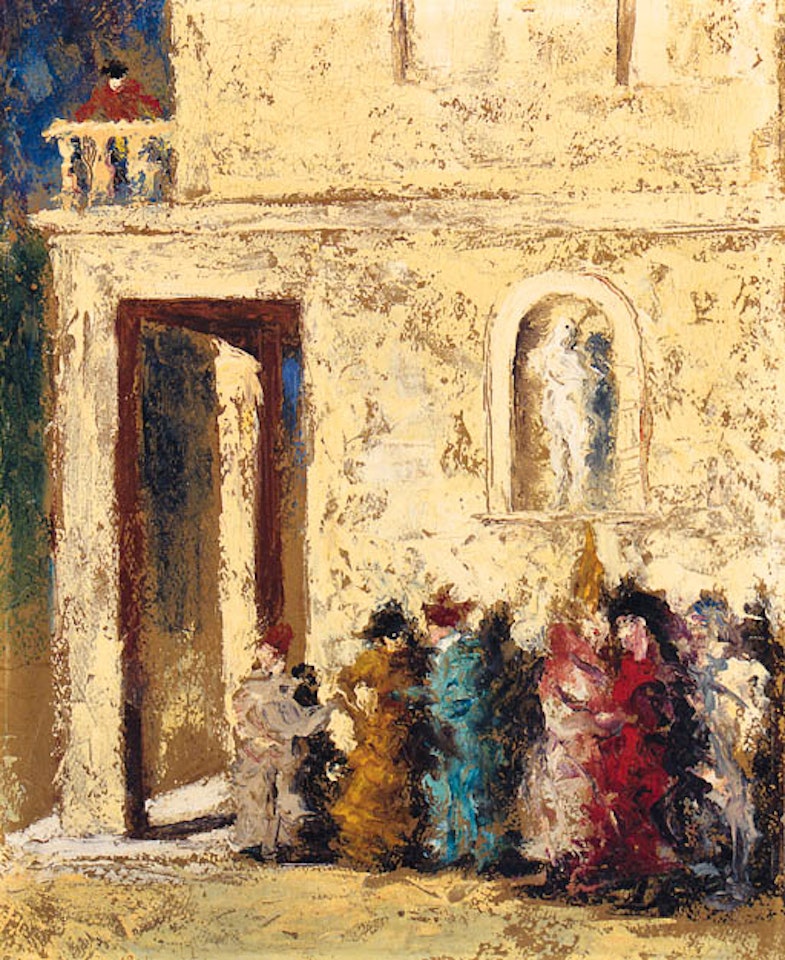 The masked party by Adolphe Monticelli