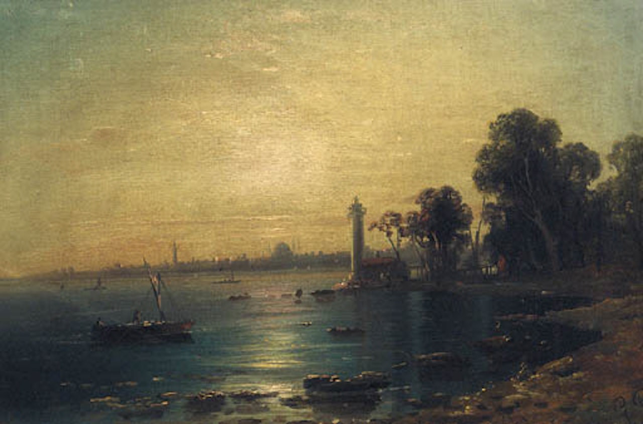 Istanbul by moonlight. The Bosphorus Coast by moonlight by Gustav Bauernfeind
