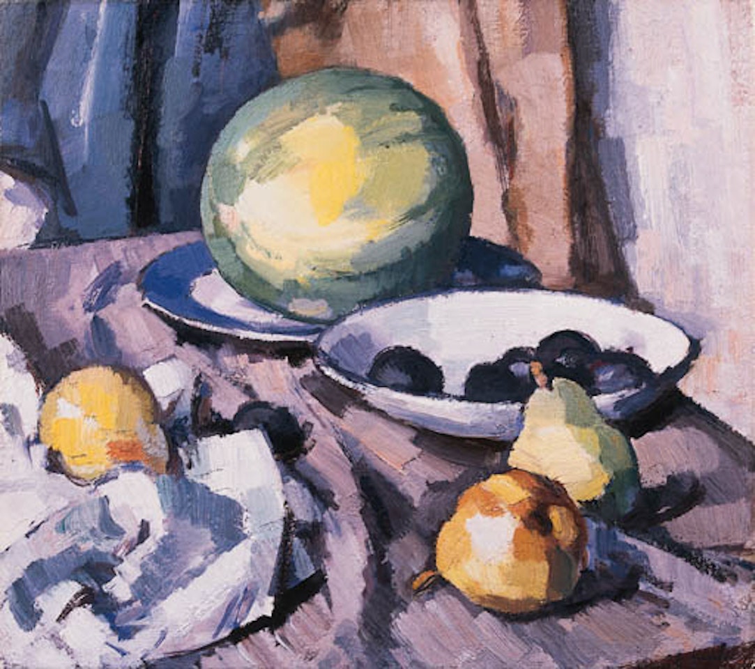 Watermelon, pears and plums by Samuel John Peploe