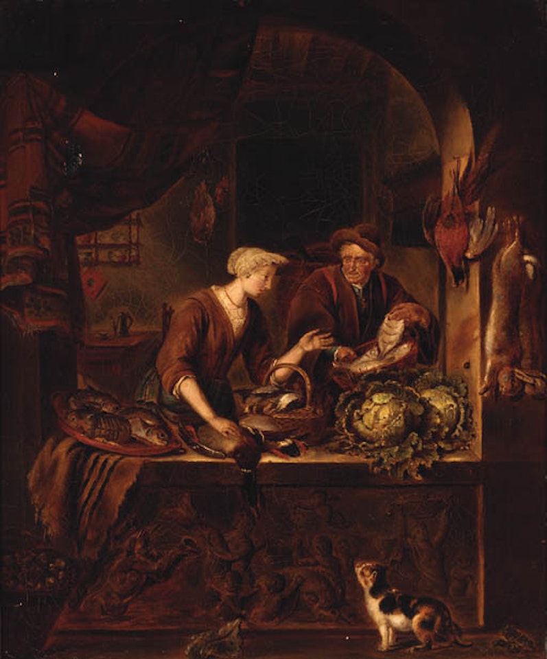 Preparing a feast by Willem van Mieris