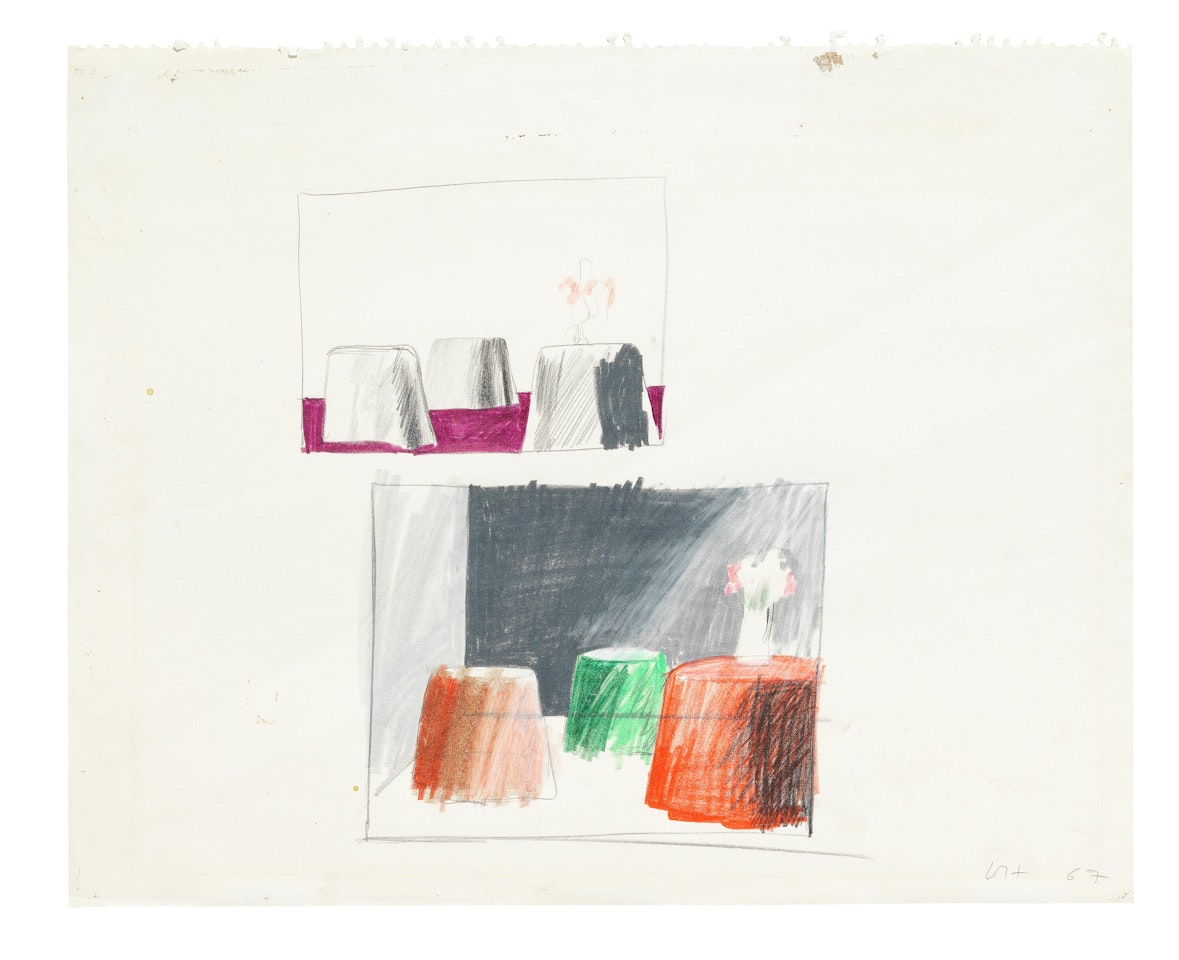 Studies for a Still Life Painting: Table with Flowers by David Hockney
